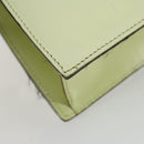 CELINE Hand Bag Leather 2way Green Gold Auth 153240-13
