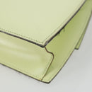 CELINE Hand Bag Leather 2way Green Gold Auth 153240-14