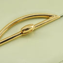 CELINE Hand Bag Leather 2way Green Gold Auth 153240-16