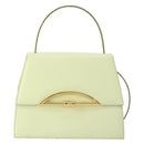CELINE Hand Bag Leather 2way Green Gold Auth 153240-2