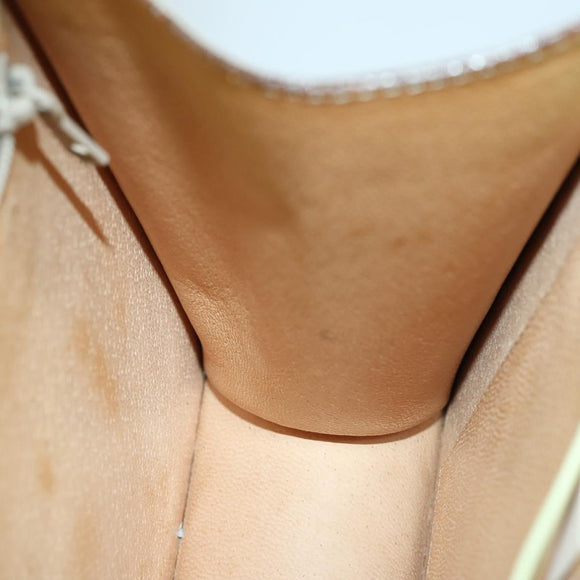 CELINE Hand Bag Leather 2way Green Gold Auth 153240