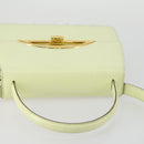 CELINE Hand Bag Leather 2way Green Gold Auth 153240-6
