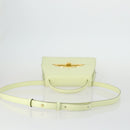 CELINE Hand Bag Leather 2way Green Gold Auth 153240-7