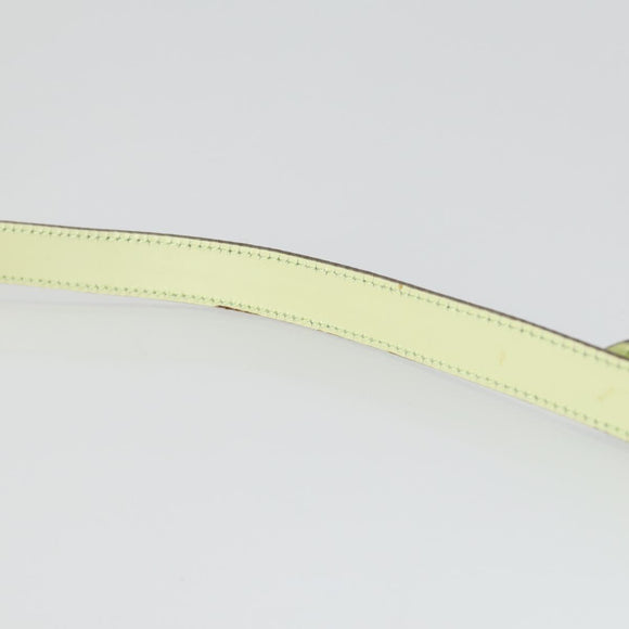 CELINE Hand Bag Leather 2way Green Gold Auth 153240