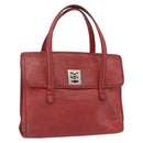 CELINE Tote Bag Leather Red Silver Auth 153241-1