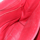 CELINE Tote Bag Leather Red Silver Auth 153241-17