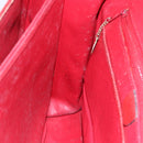 CELINE Tote Bag Leather Red Silver Auth 153241-18