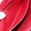 CELINE Tote Bag Leather Red Silver Auth 153241-19