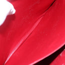 CELINE Tote Bag Leather Red Silver Auth 153241-21