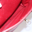 CELINE Tote Bag Leather Red Silver Auth 153241-22