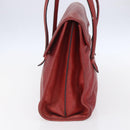 CELINE Tote Bag Leather Red Silver Auth 153241-5