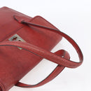 CELINE Tote Bag Leather Red Silver Auth 153241-7