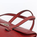 CELINE Tote Bag Leather Red Silver Auth 153241-8