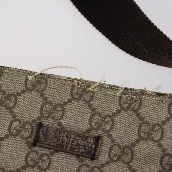 GUCCI GG Supreme Canvas Shoulder Bag PVC 5 Set Beige Black Auth 153245