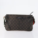 GUCCI GG Supreme Canvas Shoulder Bag PVC 5 Set Beige Black Auth 153245-24