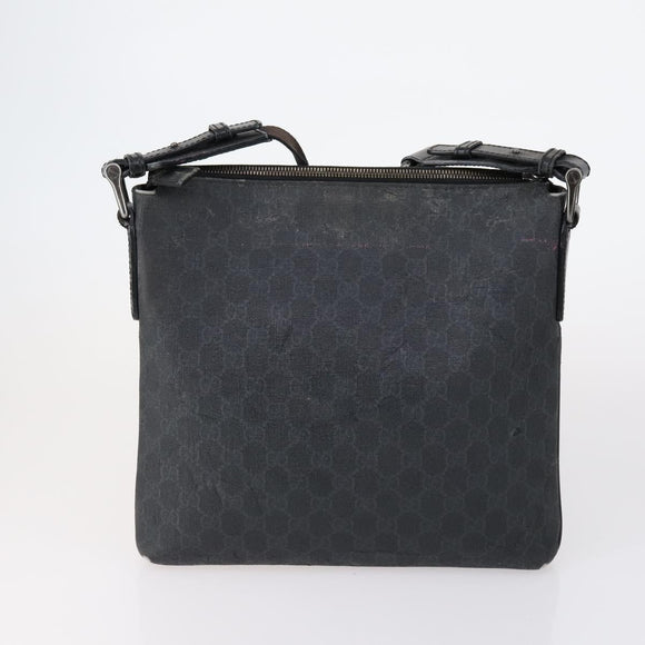 GUCCI GG Supreme Canvas Shoulder Bag PVC 5 Set Beige Black Auth 153245