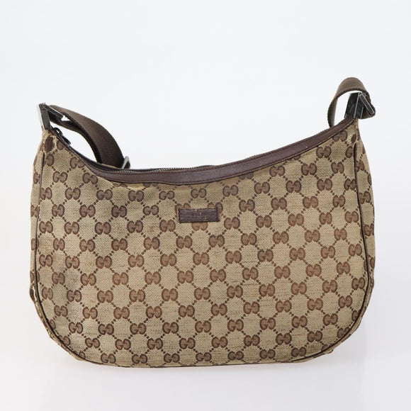 GUCCI GG Supreme Canvas Shoulder Bag PVC 5 Set Beige Black Auth 153245