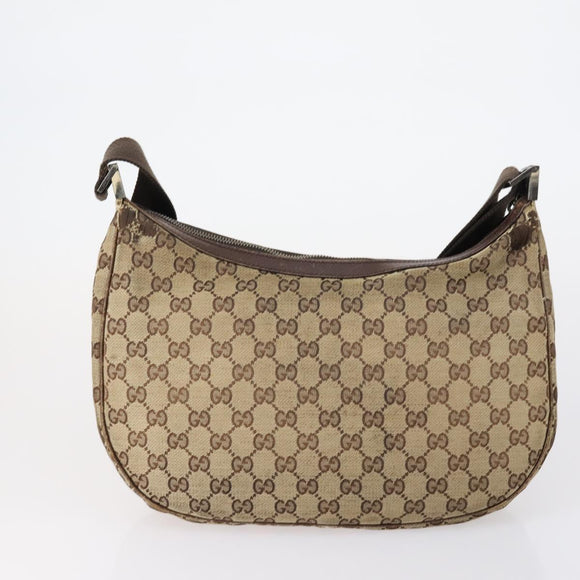 GUCCI GG Supreme Canvas Shoulder Bag PVC 5 Set Beige Black Auth 153245