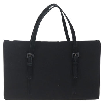 PRADA Hand Bag Cotton Black Auth 153247 - 0