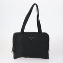 PRADA Hand Bag Nylon Leather 5 Set Black White Auth 153250-2