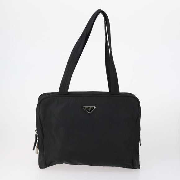 PRADA Hand Bag Nylon Leather 5 Set Black White Auth 153250