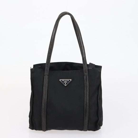 PRADA Hand Bag Nylon Leather 5 Set Black White Auth 153250