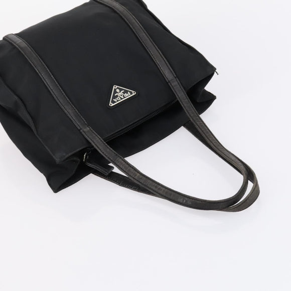 PRADA Hand Bag Nylon Leather 5 Set Black White Auth 153250