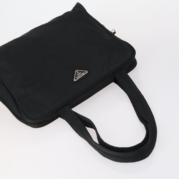 PRADA Hand Bag Nylon Leather 5 Set Black White Auth 153250