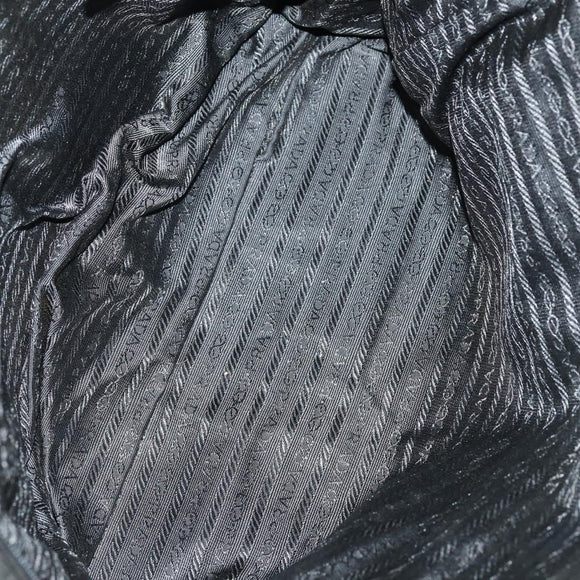 PRADA Hand Bag Nylon Leather 5 Set Black White Auth 153250