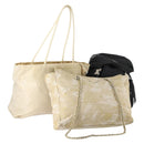 PRADA Hand Bag Nylon 3 Set White Black Auth 153252-1