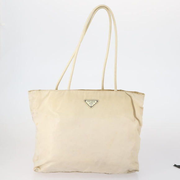 PRADA Hand Bag Nylon 3 Set White Black Auth 153252