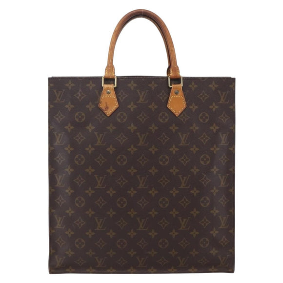 LOUIS VUITTON Monogram Sac Plat Hand Bag M51140 LV Auth 153300