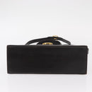 Salvatore Ferragamo Gancini Hand Bag Leather 2way Dark Brown Gold Auth 153307-12