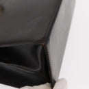 Salvatore Ferragamo Gancini Hand Bag Leather 2way Dark Brown Gold Auth 153307-13