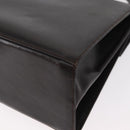 Salvatore Ferragamo Gancini Hand Bag Leather 2way Dark Brown Gold Auth 153307-16