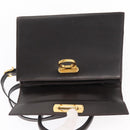 Salvatore Ferragamo Gancini Hand Bag Leather 2way Dark Brown Gold Auth 153307-18