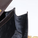 Salvatore Ferragamo Gancini Hand Bag Leather 2way Dark Brown Gold Auth 153307-21