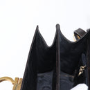 Salvatore Ferragamo Gancini Hand Bag Leather 2way Dark Brown Gold Auth 153307-22