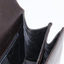 Salvatore Ferragamo Gancini Hand Bag Leather 2way Dark Brown Gold Auth 153307-25