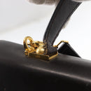 Salvatore Ferragamo Gancini Hand Bag Leather 2way Dark Brown Gold Auth 153307-9