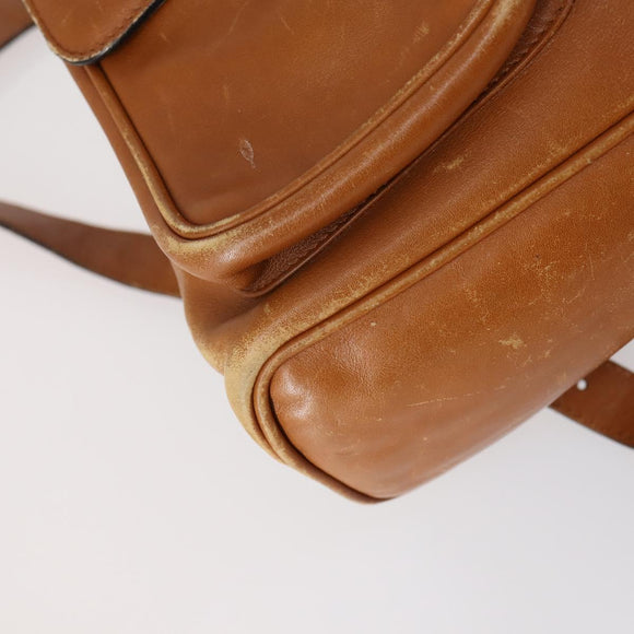 GUCCI Bamboo Backpack Leather Brown Gold 003 1998 0016 Auth 153308