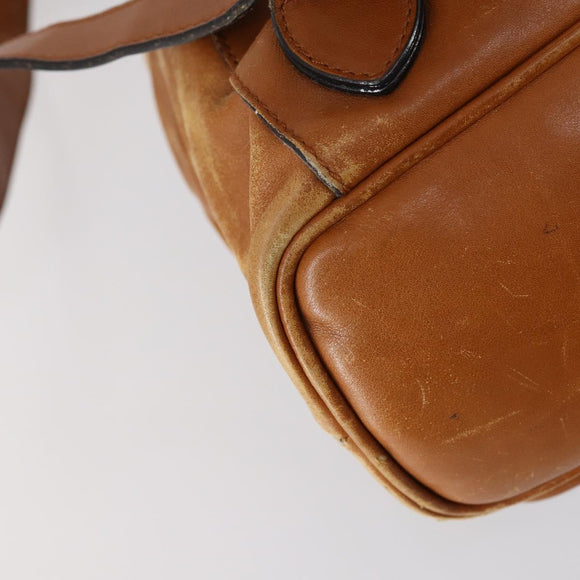 GUCCI Bamboo Backpack Leather Brown Gold 003 1998 0016 Auth 153308