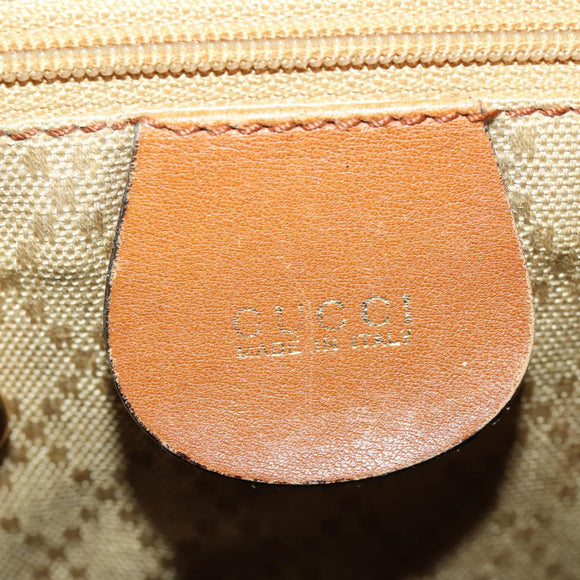 GUCCI Bamboo Backpack Leather Brown Gold 003 1998 0016 Auth 153308