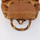 GUCCI Bamboo Backpack Leather Brown Gold 003 1998 0016 Auth 153308-6