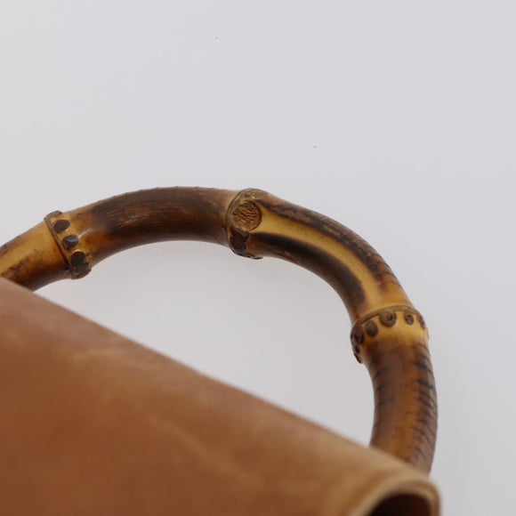 GUCCI Bamboo Backpack Leather Brown Gold 003 1998 0016 Auth 153308