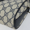 GUCCI GG Supreme Sherry Line Shoulder Bag PVC Navy Gold Auth 153309-10