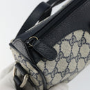 GUCCI GG Supreme Sherry Line Shoulder Bag PVC Navy Gold Auth 153309-15