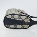 GUCCI GG Supreme Sherry Line Shoulder Bag PVC Navy Gold Auth 153309-4