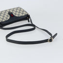 GUCCI GG Supreme Sherry Line Shoulder Bag PVC Navy Gold Auth 153309-7