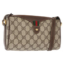 GUCCI GG Supreme Web Sherry Line Bag PVC Beige Gold 89 02 018 Auth 153310-1